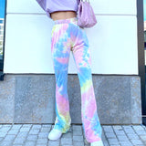 X00528M Tie-dyed elasticized waist slacks the new fashion sport pants autumn 2021 casual pants