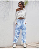 X00878M Cotton casual home trousers Women's leggings plus size Loose and stylish tie-dye pants in stock