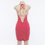 Red 2020 sleeveless women sexy slim dress