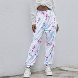 X00878M Cotton casual home trousers Women's leggings plus size Loose and stylish tie-dye pants in stock