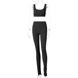 X01117M 2021 Hot style High elastic yoga suit Casual sleeveless solid color sport suit Women's two pieces set