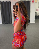 Phoenix Fashion sexy women jumpsuit+Sexy stylish monogrammed print jumpsuit