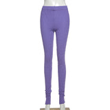 X00488V The new autumn/Winter 2021 middle waist and buttock slim women casual trousers