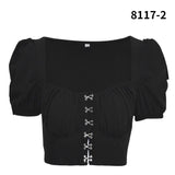 X00441V top selling Bright slim sexy midriff-baring women tops