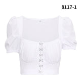 X00441V top selling Bright slim sexy midriff-baring women tops