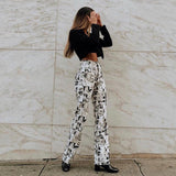 X00763L 2021 New street Hip comic print women pants Temperament casual trousers long women trousers