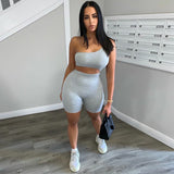 Women Club One Shoulder Hollow Out Sexy Jumpsuit Workout Playsuit Bodycon Slim Sport Romper Biker Shorts