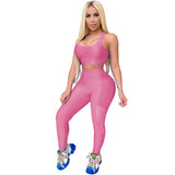 X00760M Phoenix Autumn/winter 2021 tight suit Super size tight U necknet sexy crop vest sport suit