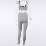 2020 Summer New Clothes Sports Bra Trousers Two Piece Suit Sexy Set Tank Top Running Women Gym Fitness Leggings