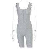 2020 workout vendors clothing women's zipper v-neck sleeveless jumpsuit