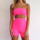 X30015S 2021 spring/summer women's fashion bodice backless short pants two piece yoga web celebrity exercise suit high quality