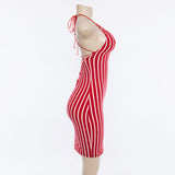 Red 2020 sleeveless women sexy slim dress