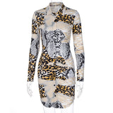 New fashion print cardigan button up dress 2020 autumn new personalized long sleeve skirt