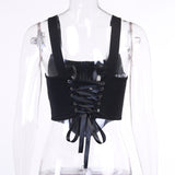 X00748L New style fashion women vest + Sexy U - neck printed back strap waistband vest