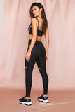 X00280M A high-waisted sport suit with a tank top work out bodybuilding exercise Tight suit