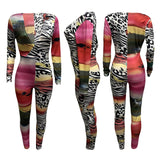 Phoenix Sexy jumpsuit tights Printed New leopard print multi-color jumpsuit