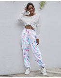 X00878M Cotton casual home trousers Women's leggings plus size Loose and stylish tie-dye pants in stock