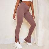 X00741L 2021 New fashion sport split yoga women pants High waist tight urban casual pants