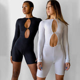 sexy casual bodycon 2020 autumn winter new fashion slim and sexy club hollow-out long sleeve jumpsuit