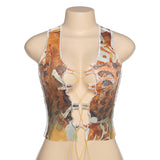 X00567V 2021 fashionable printed band hollowed-out sexy slim vest