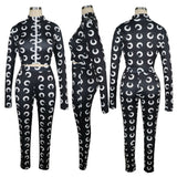 X00284L New arrival women two-piece set+Printed zipper cover refers to a garment sweatpants suit