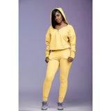 X00715S 2021 Autumn Sport casual two piece zipper V neck hoodie female 2 piece sets fleece