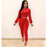 X00447L Phoenix Hot style women sexy two-piece sets+Long - sleeved hoodie solid color fleece two-piece set