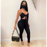 Sexy pure color sleeveless high stretch women jumpsuit+2020 hot style women suits